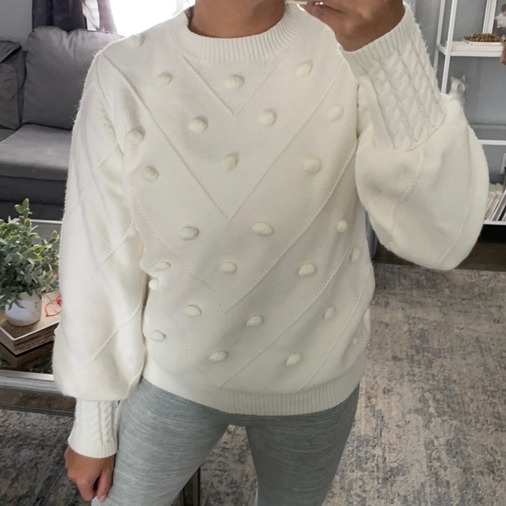 Cream Pom Pom sweater